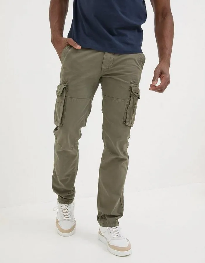 Men FatFace Pants and Chinos Breakyard Cargo Pants Olive Green