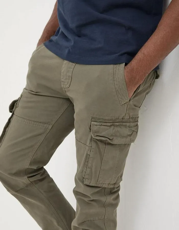 Men FatFace Pants and Chinos Breakyard Cargo Pants Olive Green