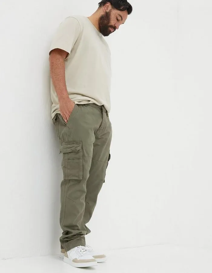 Men FatFace Pants and Chinos Breakyard Cargo Pants Olive Green