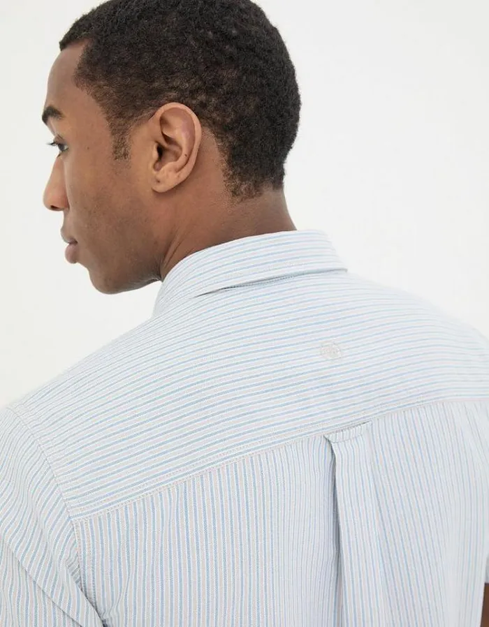 Men FatFace Shirts Whaley Stripe Shirt Blue