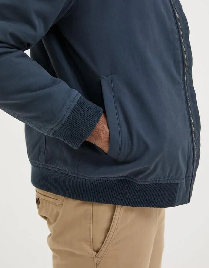 Men FatFace Tall Collection Chester Bomber Jacket Navy