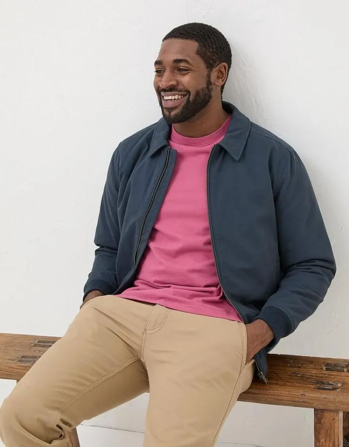 Men FatFace Tall Collection Chester Bomber Jacket Navy