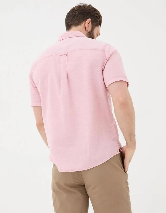 Men FatFace Vacation Shop Bugle Linen Cotton Shirt Pink