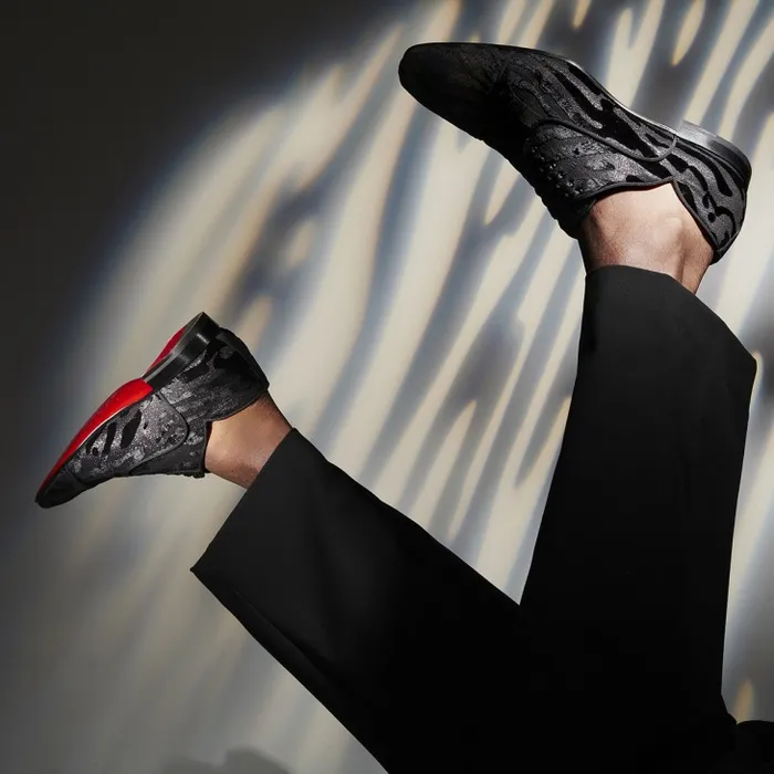 Men Greggy Chic Oxford 8211 Quagga Velvet 8211 Black Christian Louboutin Buckles and Laceups Men Greggy Chic Oxford 8211 Quagga Velvet 8211 Black Christian Louboutin Buckles and Laceups