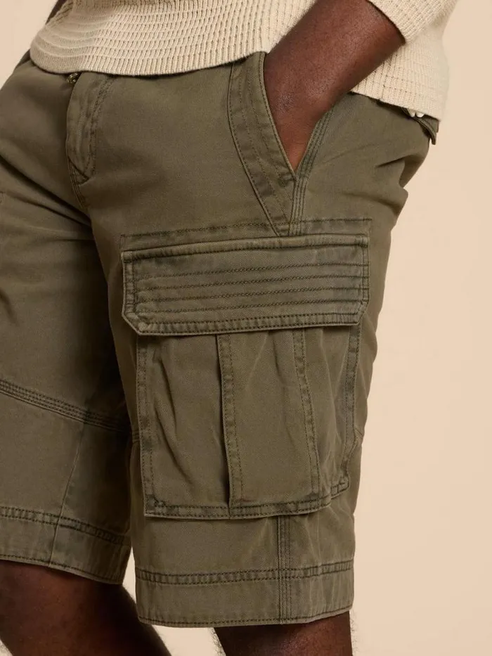 Men Halsall Organic Cargo Short Khaki Green White Stuff Shorts