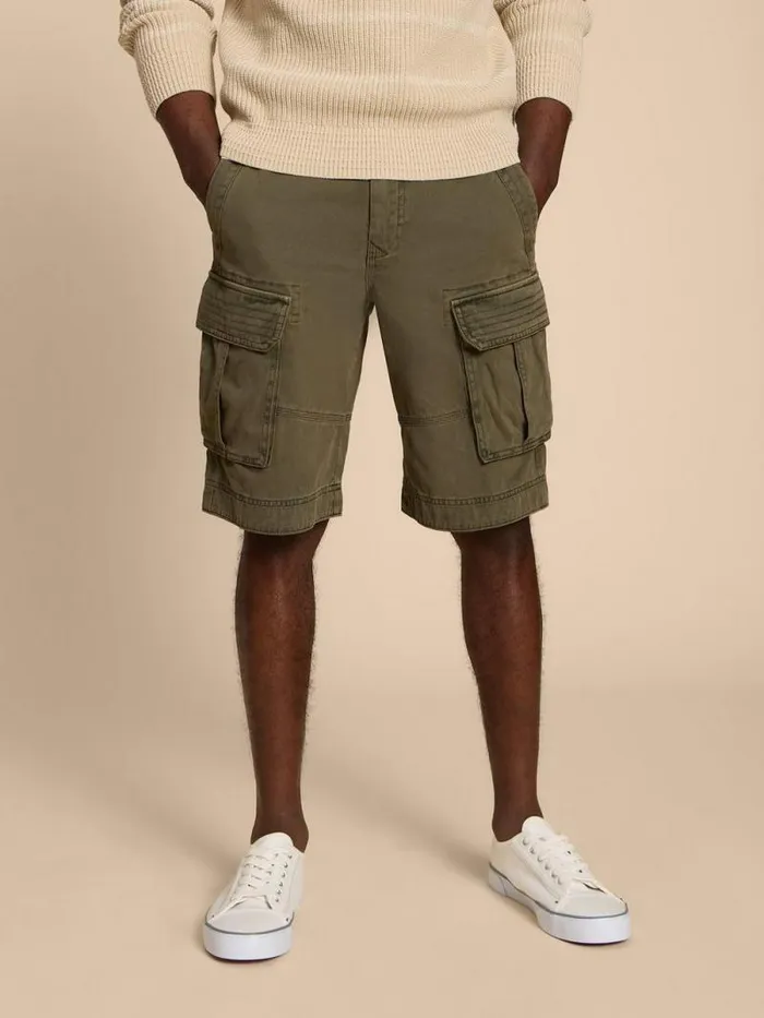 Men Halsall Organic Cargo Short Khaki Green White Stuff Shorts