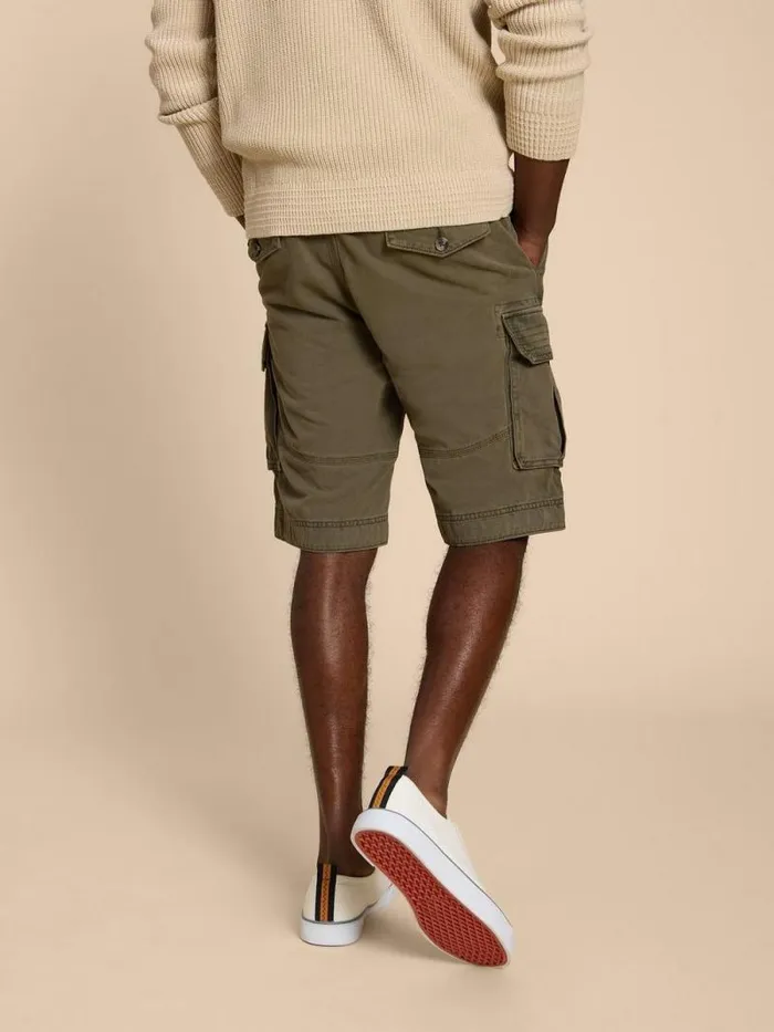 Men Halsall Organic Cargo Short Khaki Green White Stuff Shorts