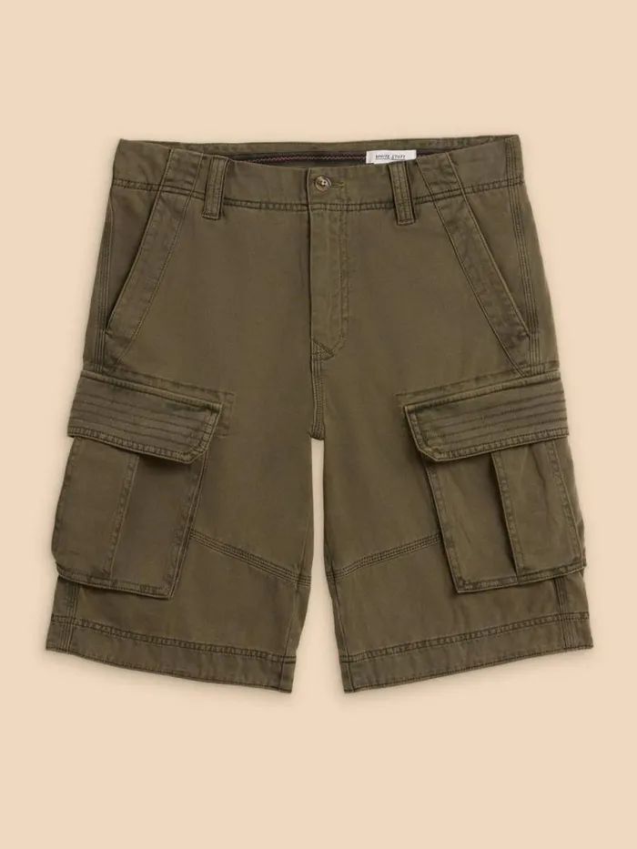 Men Halsall Organic Cargo Short Khaki Green White Stuff Shorts