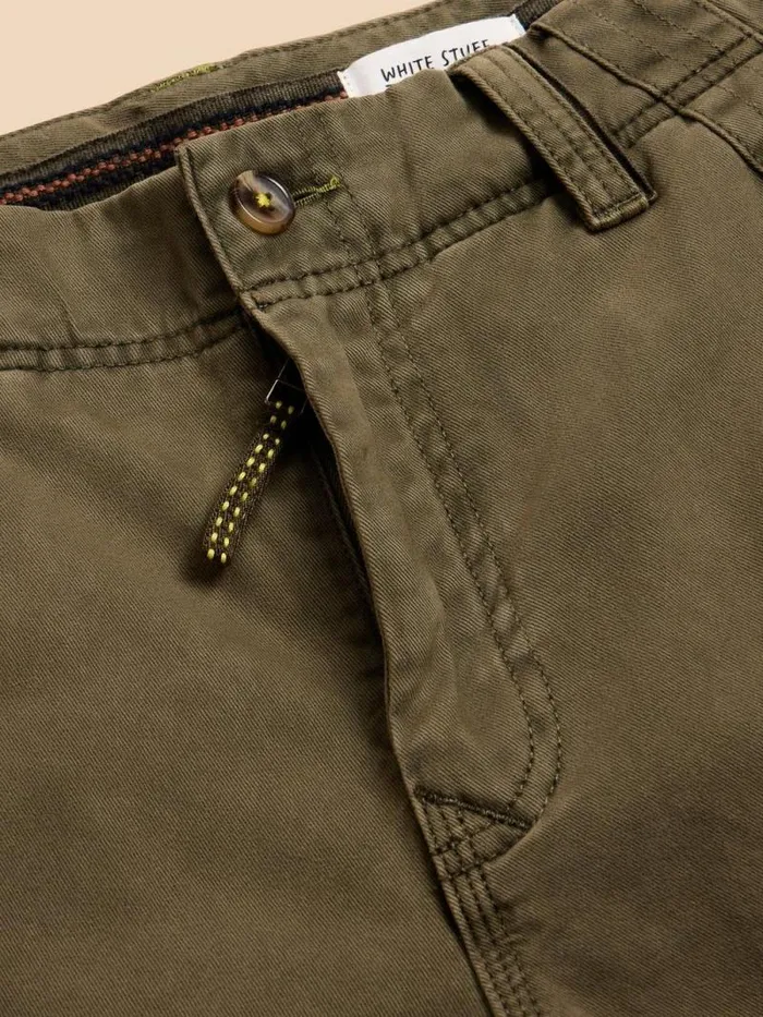 Men Halsall Organic Cargo Short Khaki Green White Stuff Shorts