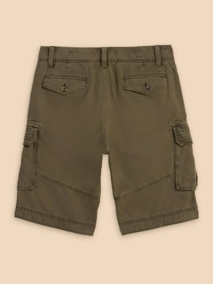 Men Halsall Organic Cargo Short Khaki Green White Stuff Shorts