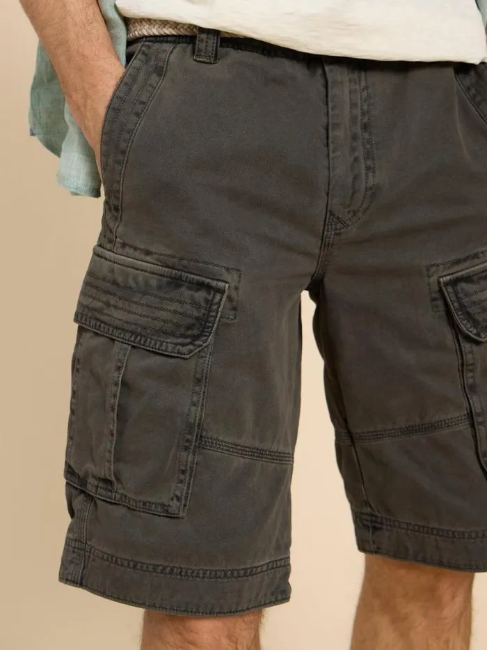 Men Halsall Organic Cargo Short Pure Black White Stuff Shorts