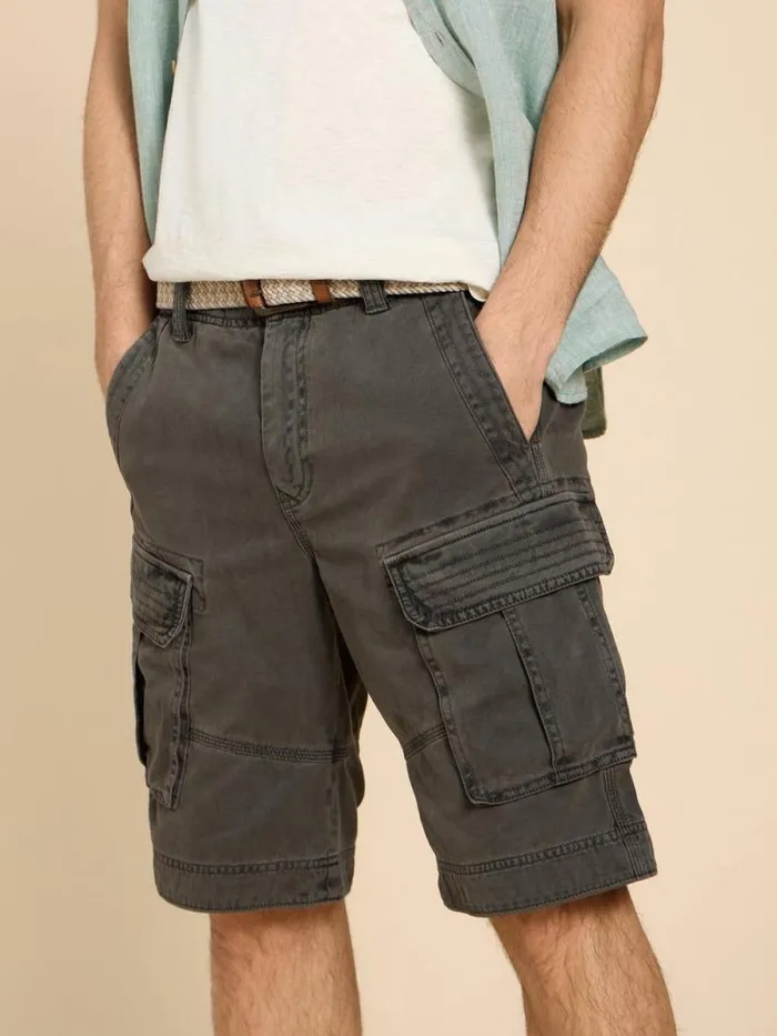 Men Halsall Organic Cargo Short Pure Black White Stuff Shorts Men Halsall Organic Cargo Short Pure Black White Stuff Shorts