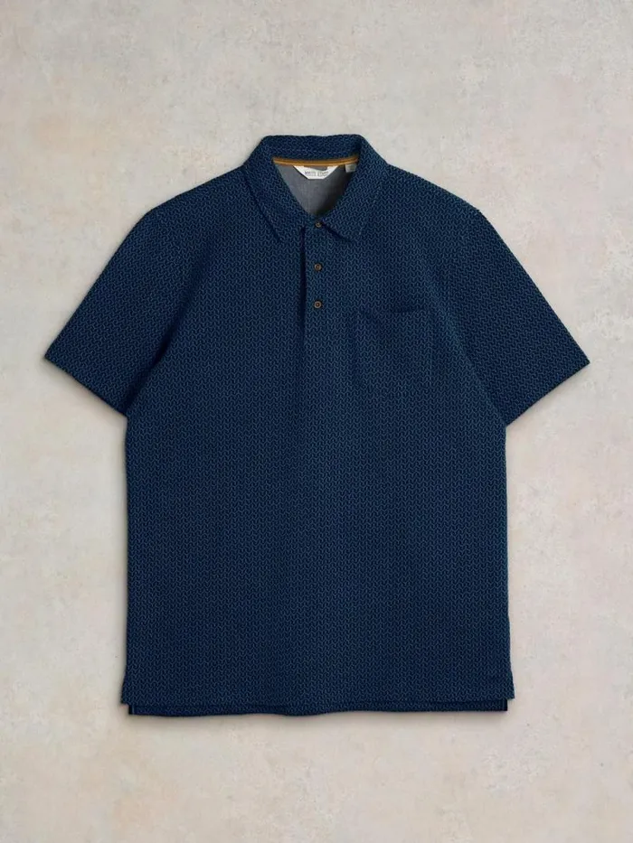 Men Jacquard Polo Dark Navy White Stuff Polo Shirts Men Jacquard Polo Dark Navy White Stuff Polo Shirts