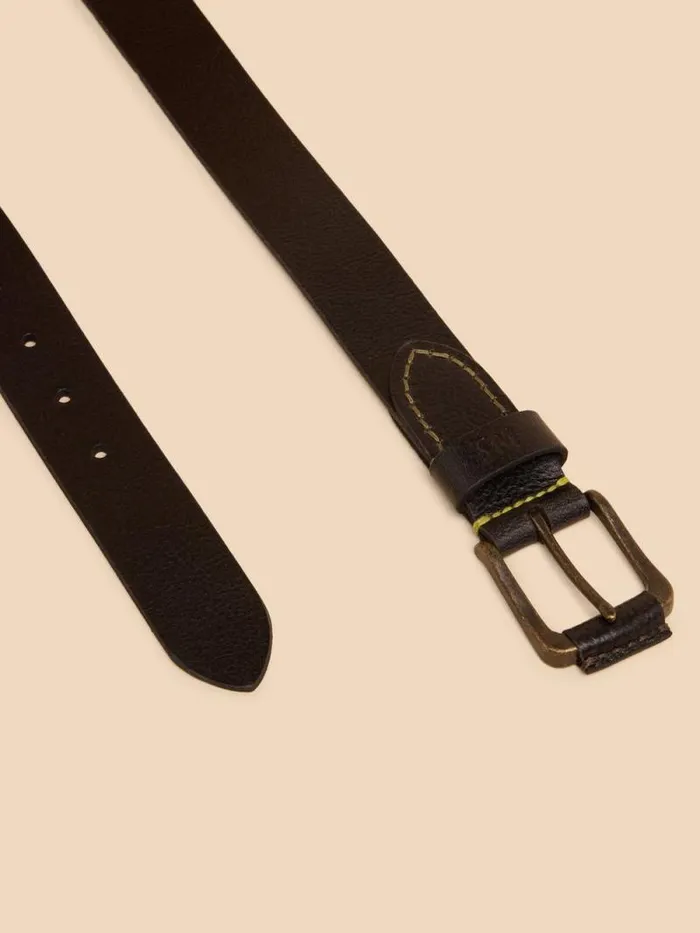 Men Leather Buckle Belt Pure Black White Stuff Belts