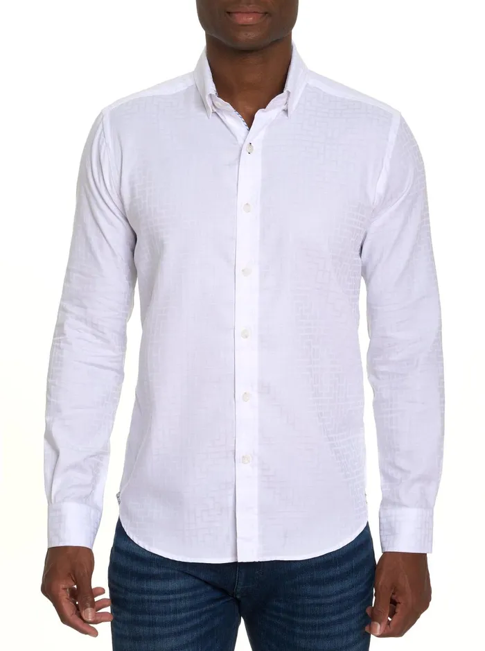 Men Long Sleeve Button Down Shirts Robert Graham AMORY LONG SLEEVE BUTTON DOWN SHIRT White Men Long Sleeve Button Down Shirts Robert Graham AMORY LONG SLEEVE BUTTON DOWN SHIRT White