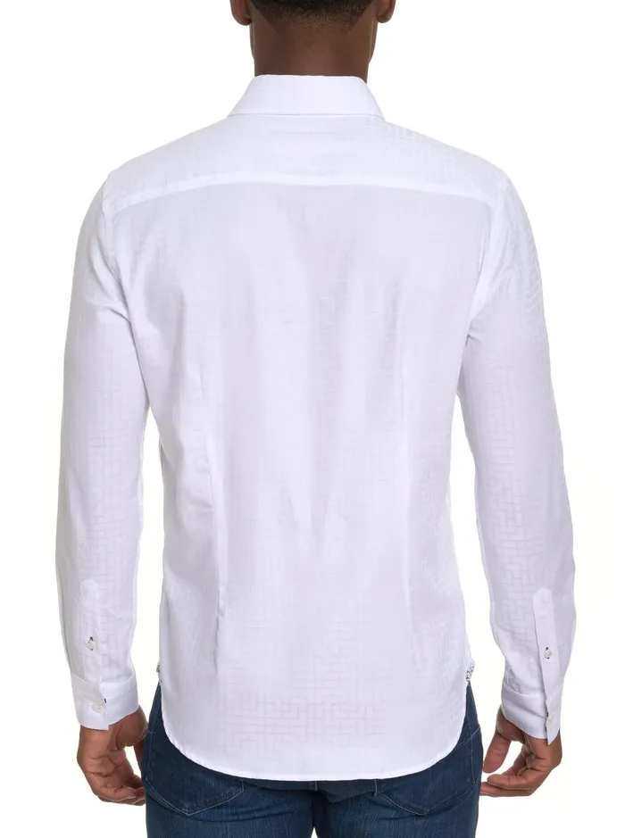 Men Long Sleeve Button Down Shirts Robert Graham AMORY LONG SLEEVE BUTTON DOWN SHIRT White