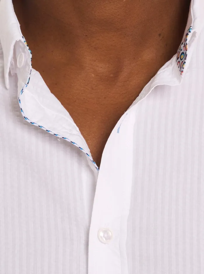 Men Long Sleeve Button Down Shirts Robert Graham ANDREWS LONG SLEEVE BUTTON DOWN SHIRT White