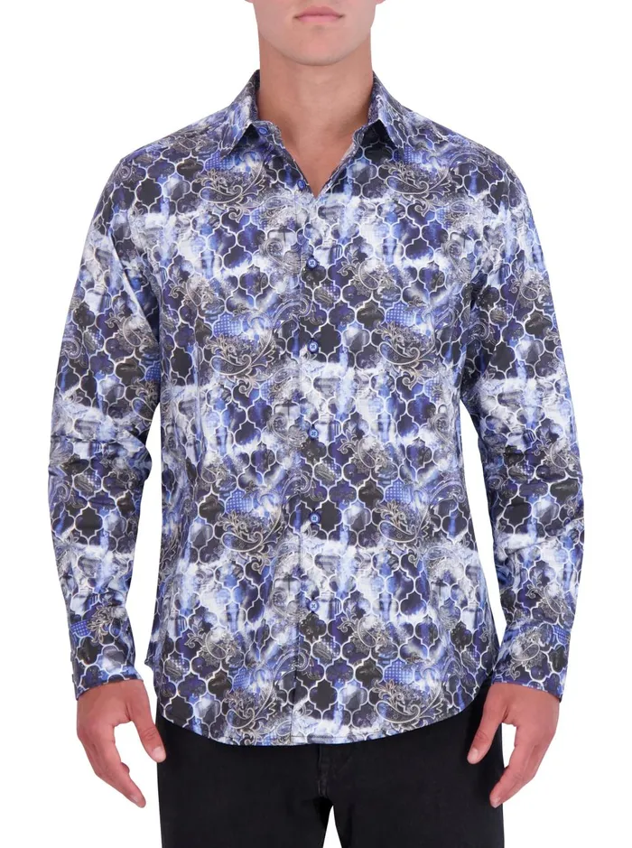 Men Long Sleeve Button Down Shirts Robert Graham BUCKNER LONG SLEEVE BUTTON DOWN SHIRT Black Men Long Sleeve Button Down Shirts Robert Graham BUCKNER LONG SLEEVE BUTTON DOWN SHIRT Black