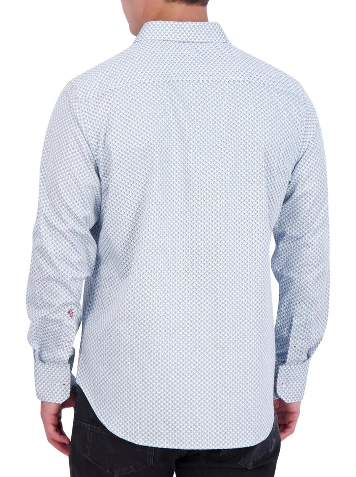 Men Long Sleeve Button Down Shirts Robert Graham SHELTON LONG SLEEVE BUTTON DOWN SHIRT Blue