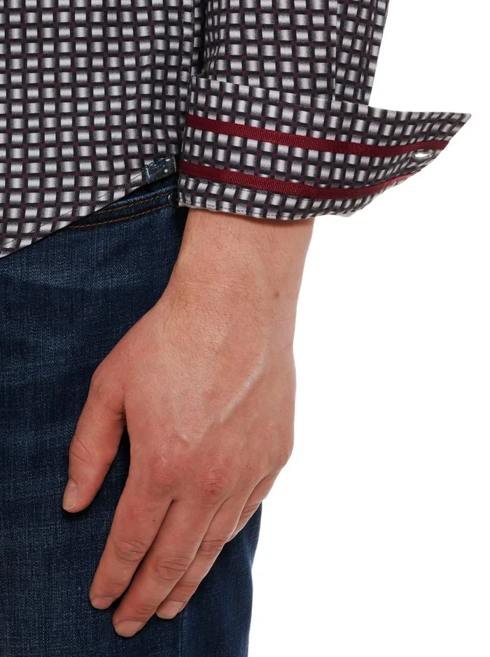 Men Long Sleeve Button Down Shirts Robert Graham WEYLIN LONG SLEEVE BUTTON DOWN SHIRT Bordeaux