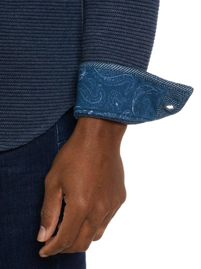 Men Long Sleeve Knits Robert Graham BRUNNER LONG SLEEVE KNIT TOP Indigo
