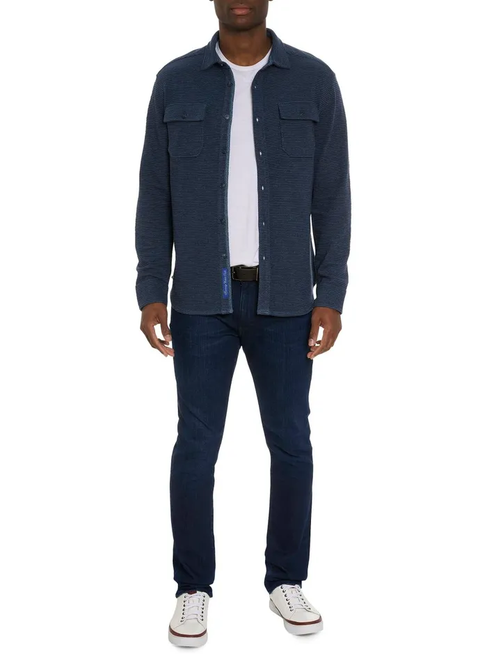 Men Long Sleeve Knits Robert Graham BRUNNER LONG SLEEVE KNIT TOP Indigo