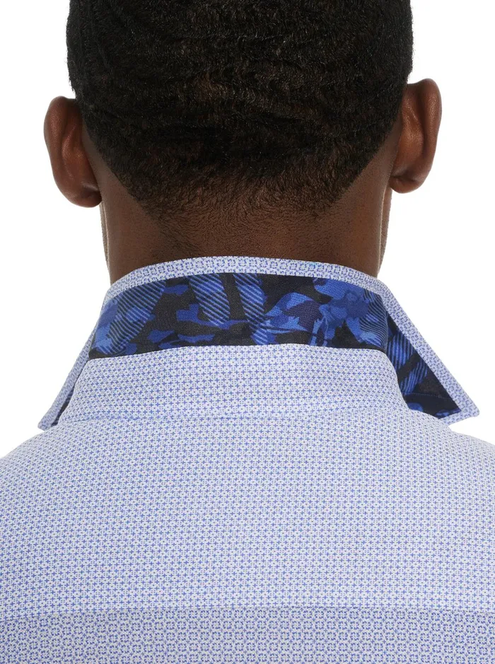 Men Long Sleeve Knits Robert Graham PIRLO MOTION LONG SLEEVE KNIT BUTTON DOWN SHIRT Blue