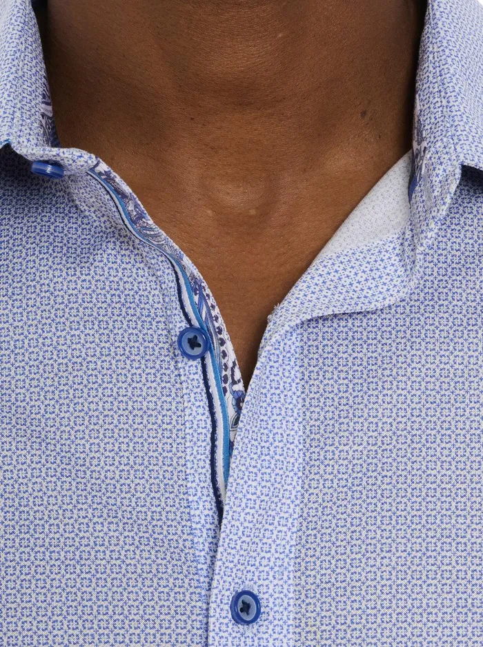 Men Long Sleeve Knits Robert Graham PIRLO MOTION LONG SLEEVE KNIT BUTTON DOWN SHIRT Blue