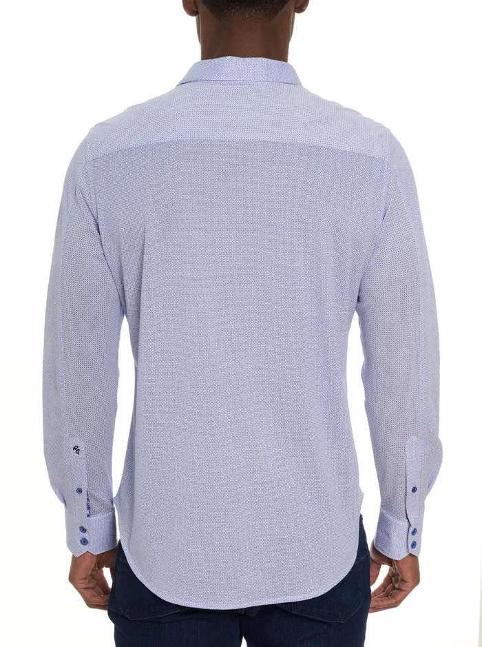 Men Long Sleeve Knits Robert Graham PIRLO MOTION LONG SLEEVE KNIT BUTTON DOWN SHIRT Blue