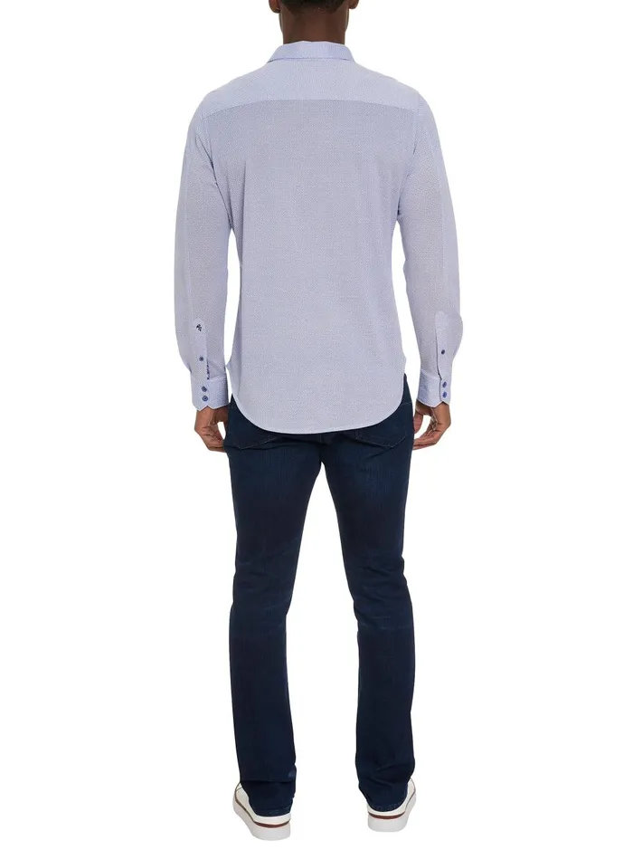 Men Long Sleeve Knits Robert Graham PIRLO MOTION LONG SLEEVE KNIT BUTTON DOWN SHIRT Blue