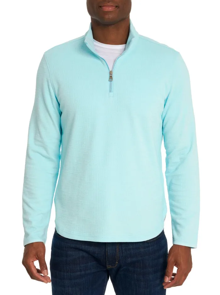 Men Long Sleeve Knits Robert Graham SPEILBERG 14 ZIP LONG SLEEVE KNIT Light Grey
