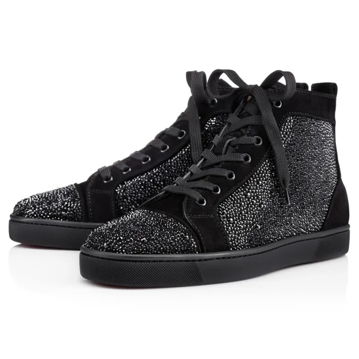 Men Louis Strass Sneakers 8211 Suede Calf And Strass 8211 Black Christian Louboutin Sneakers Men Louis Strass Sneakers 8211 Suede Calf And Strass 8211 Black Christian Louboutin Sneakers