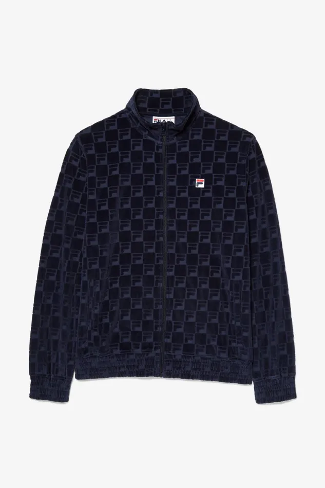 Men Matching Sets Fila Jacquard Velour Track Jacket 400 Fila Navy