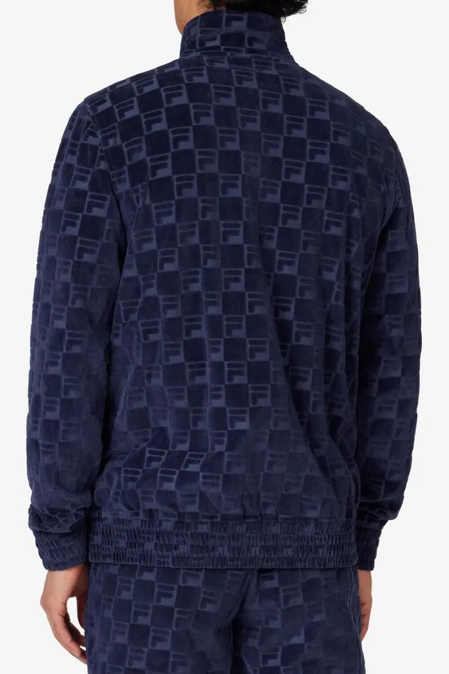 Men Matching Sets Fila Jacquard Velour Track Jacket 400 Fila Navy