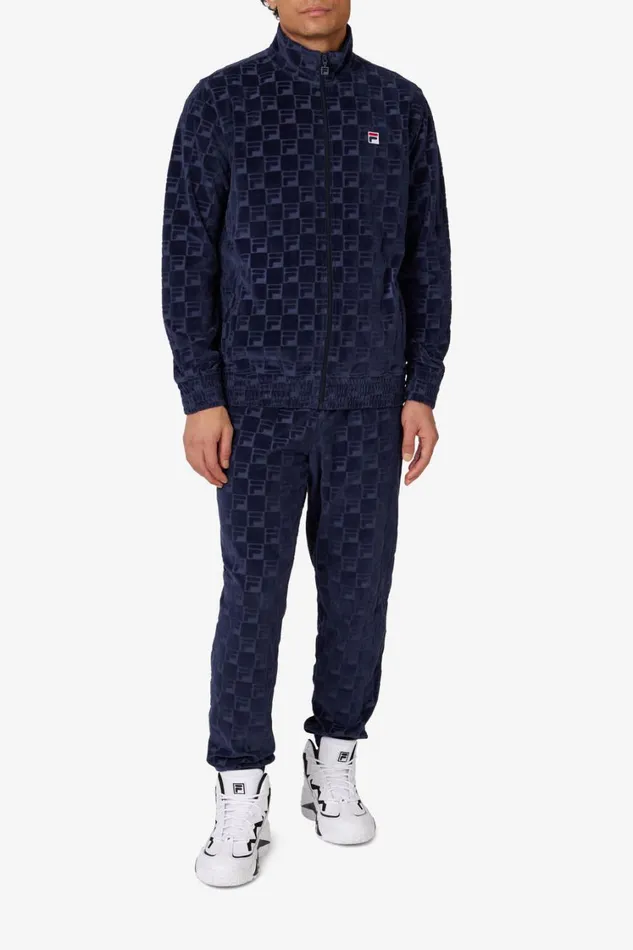 Men Matching Sets Fila Jacquard Velour Track Jacket 400 Fila Navy