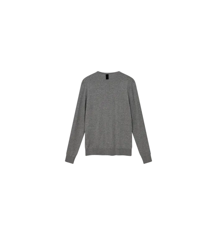 Men MMGAdam Supima ONeck Knit Grey Melange Knits MOS MOSH