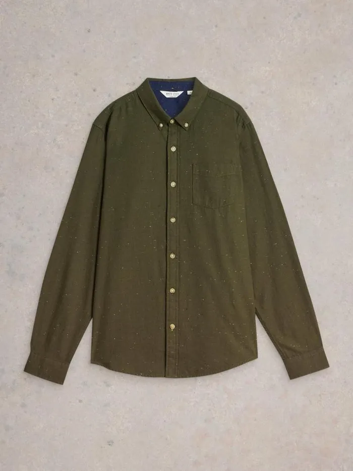 Men Nep Oxford Shirt Khaki Green White Stuff Shirts Men Nep Oxford Shirt Khaki Green White Stuff Shirts