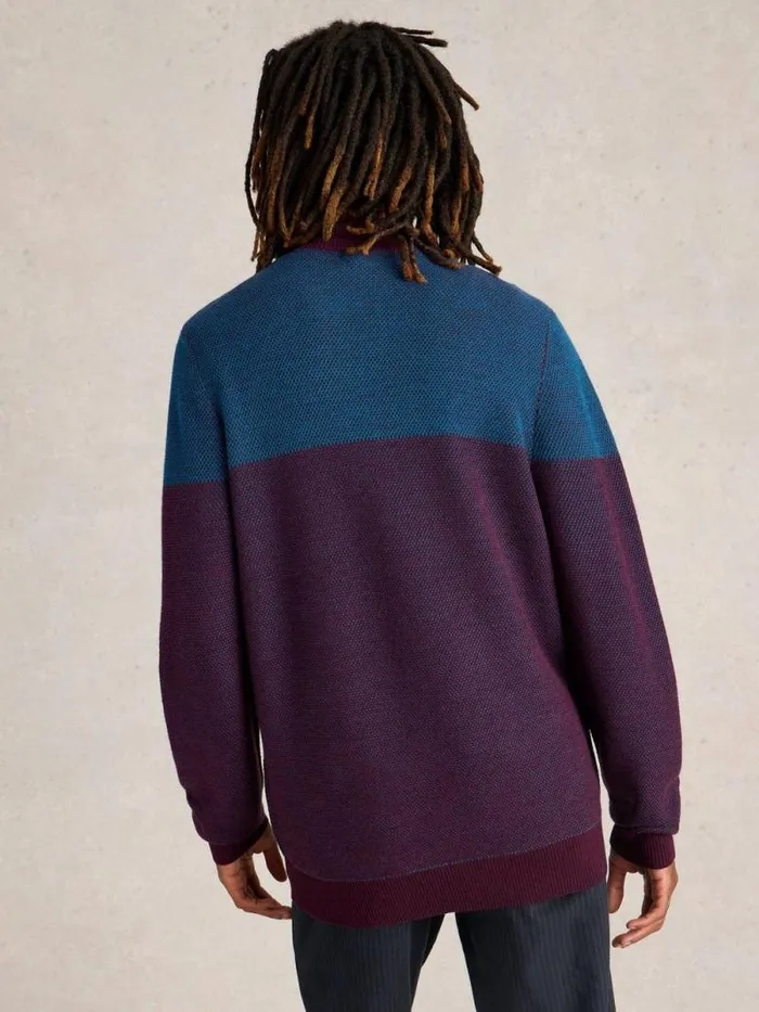 Men Newport Merino Wool Jacquard Funnel Plum Multi White Stuff Knitwear Men Newport Merino Wool Jacquard Funnel Plum Multi White Stuff Knitwear