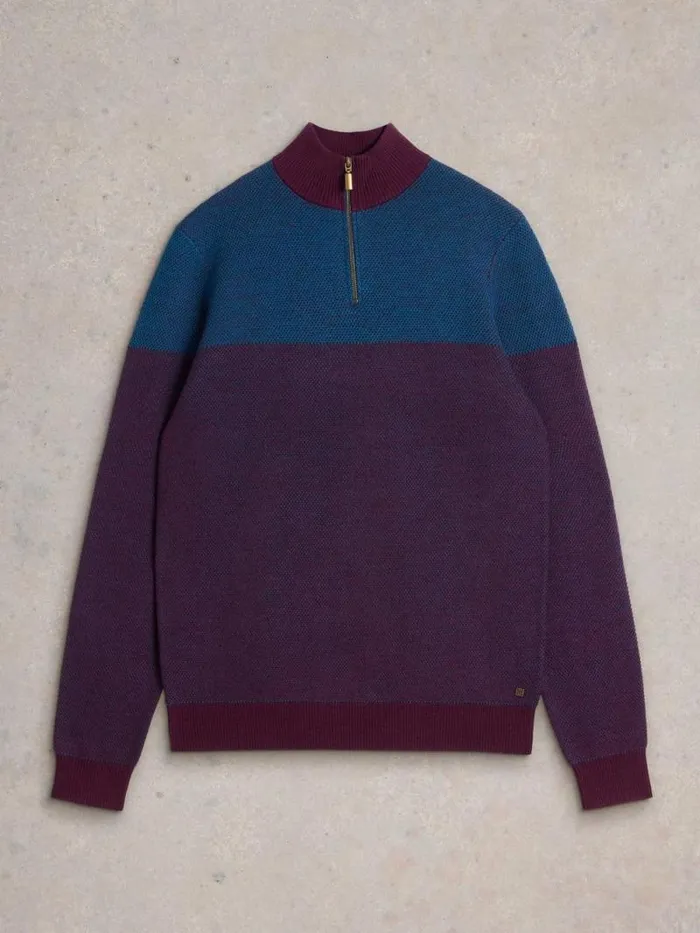 Men Newport Merino Wool Jacquard Funnel Plum Multi White Stuff Knitwear Men Newport Merino Wool Jacquard Funnel Plum Multi White Stuff Knitwear