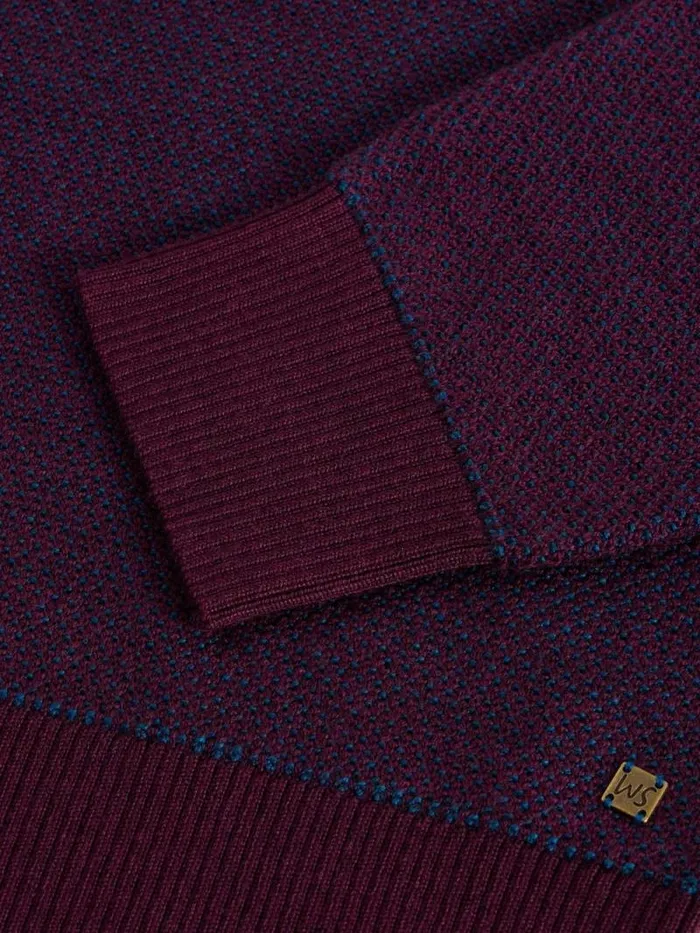 Men Newport Merino Wool Jacquard Funnel Plum Multi White Stuff Knitwear Men Newport Merino Wool Jacquard Funnel Plum Multi White Stuff Knitwear