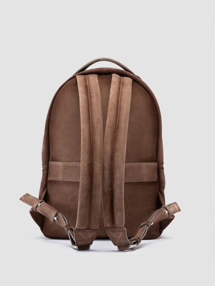Men Officine Creative Accessories QUENTIN 020 Brown Suede Backpack Men Officine Creative Accessories QUENTIN 020 Brown Suede Backpack