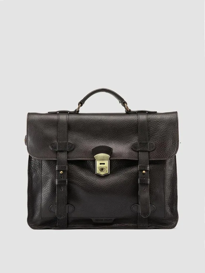 Men Officine Creative Accessories RARE 26 Black Leather BriefCase