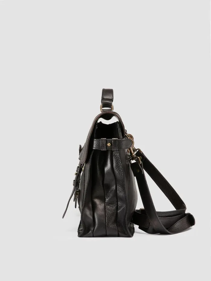 Men Officine Creative Accessories RARE 26 Black Leather BriefCase Men Officine Creative Accessories RARE 26 Black Leather BriefCase