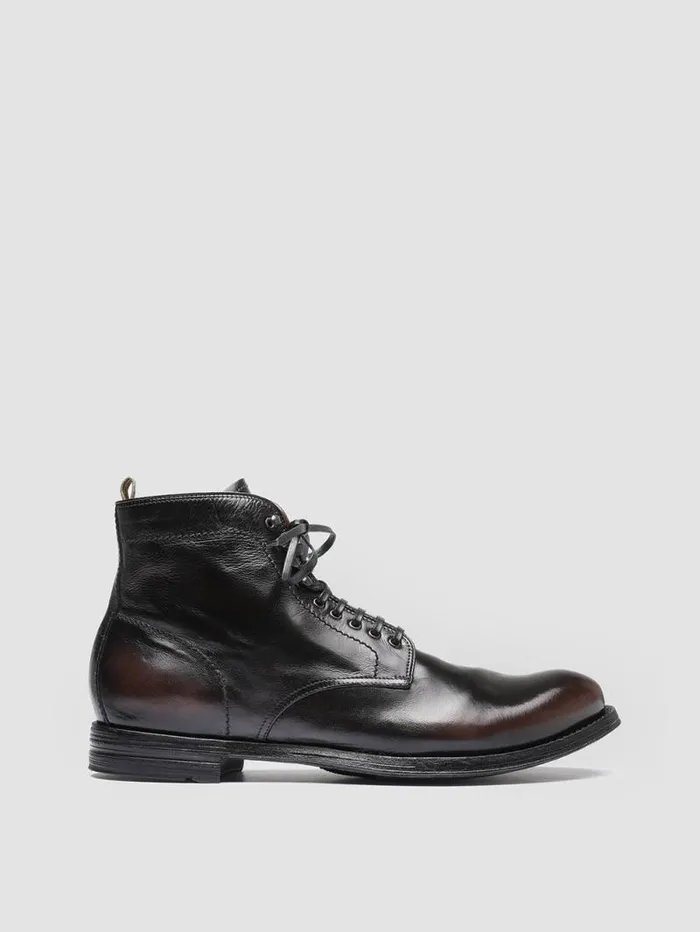 Men Officine Creative Footwear ANATOMIA 013 Dark Brown Leather Ankle Boots