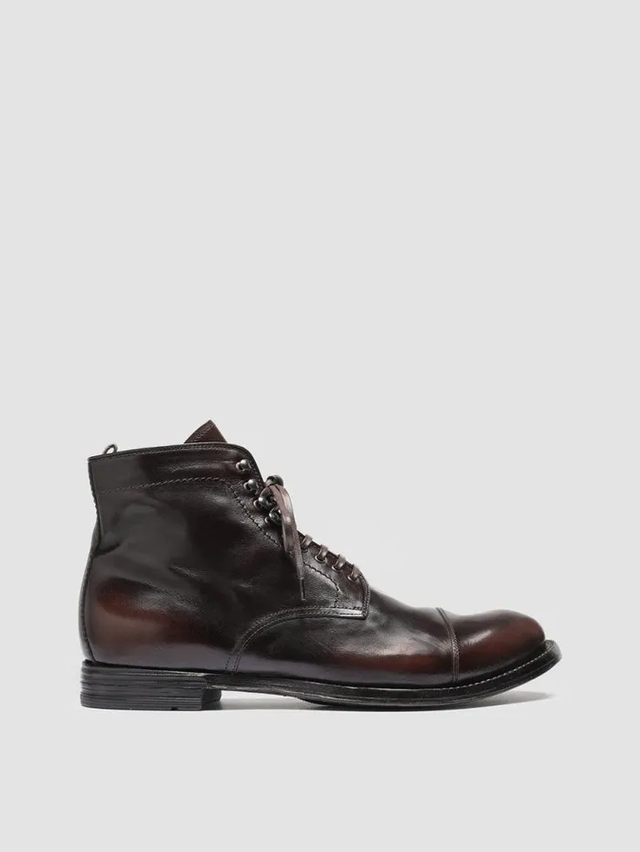 Men Officine Creative Footwear ANATOMIA 016 Brown Leather Ankle Boots