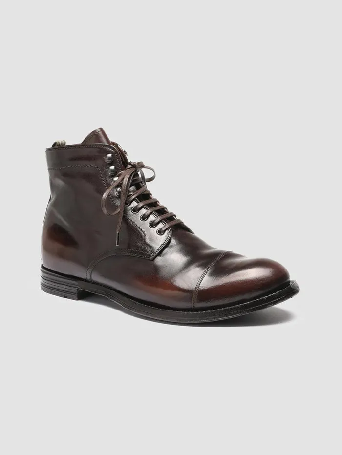 Men Officine Creative Footwear ANATOMIA 016 Brown Leather Ankle Boots Men Officine Creative Footwear ANATOMIA 016 Brown Leather Ankle Boots