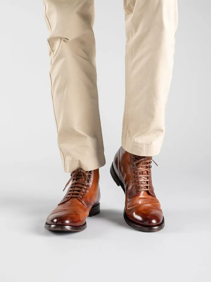 Men Officine Creative Footwear ANATOMIA 016 Brown Leather Ankle Boots Men Officine Creative Footwear ANATOMIA 016 Brown Leather Ankle Boots