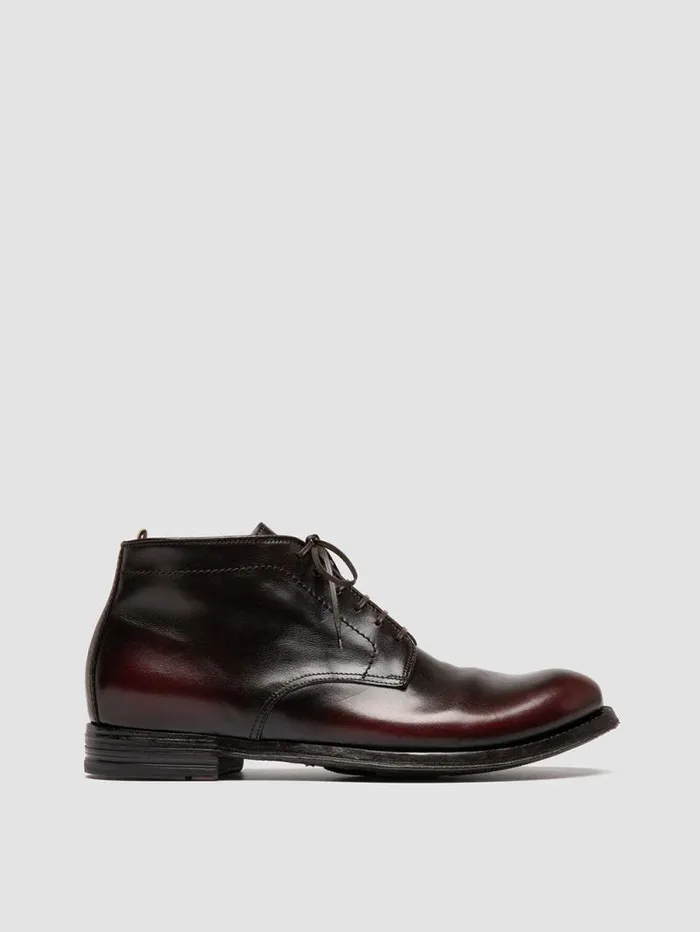 Men Officine Creative Footwear ANATOMIA 88 Burgundy Leather Chukka Boots