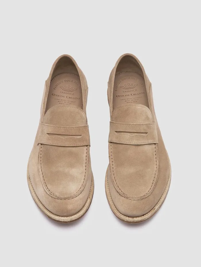 Men Officine Creative Footwear ARCHIVE 522 Brown Suede Penny Loafers