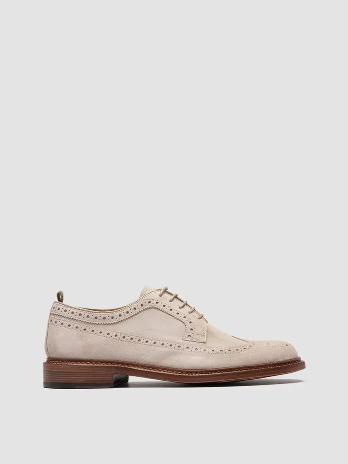 Men Officine Creative Footwear ASTON 003 Beige Suede Derby Shoes